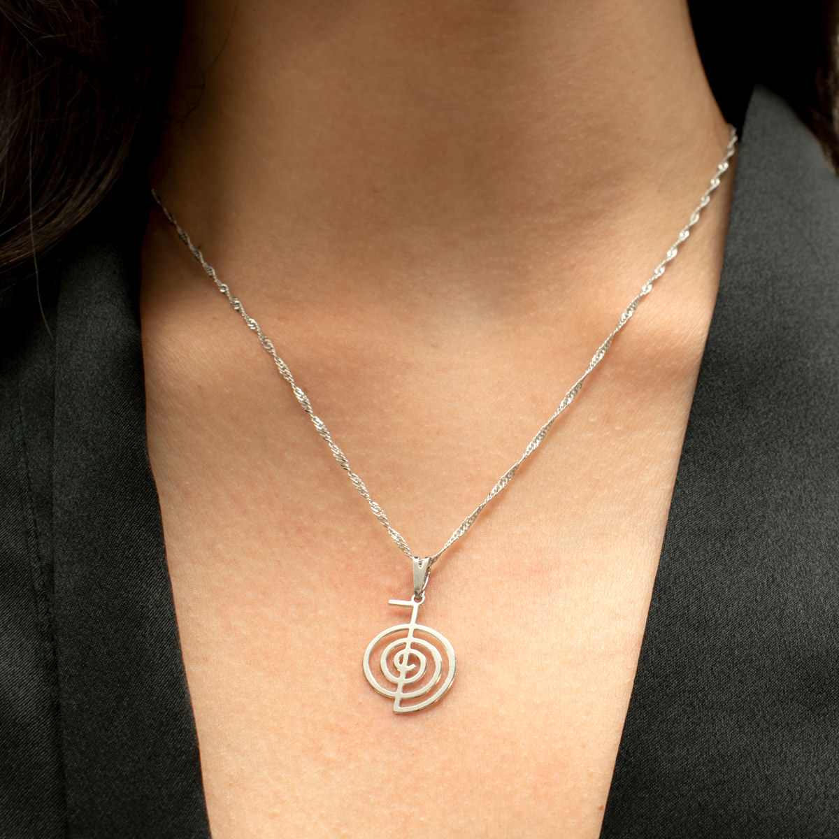 Cho Ku Rei Reiki Symbol Necklace (Silver)
