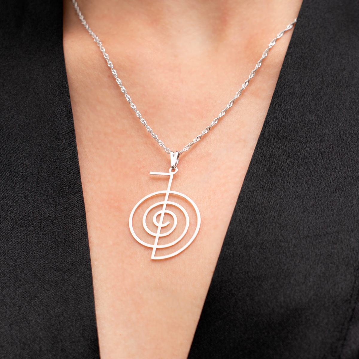 Cho Ku Rei Reiki Symbol Necklace (Silver)