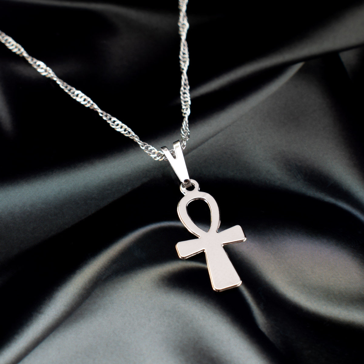 Eternal Ankh Cross Necklace (Silver)