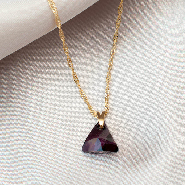 Lilac Shadow Triangle Necklace (Gold)