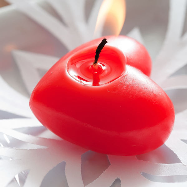 Red Heart Floating Candle