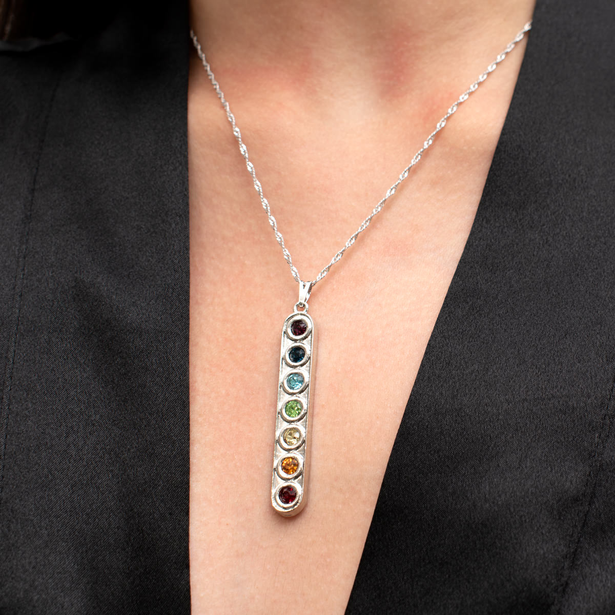 7 Chakras Necklace (Silver)