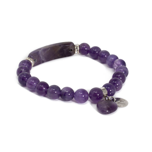 Amethyst Bracelet (Heart Charm)
