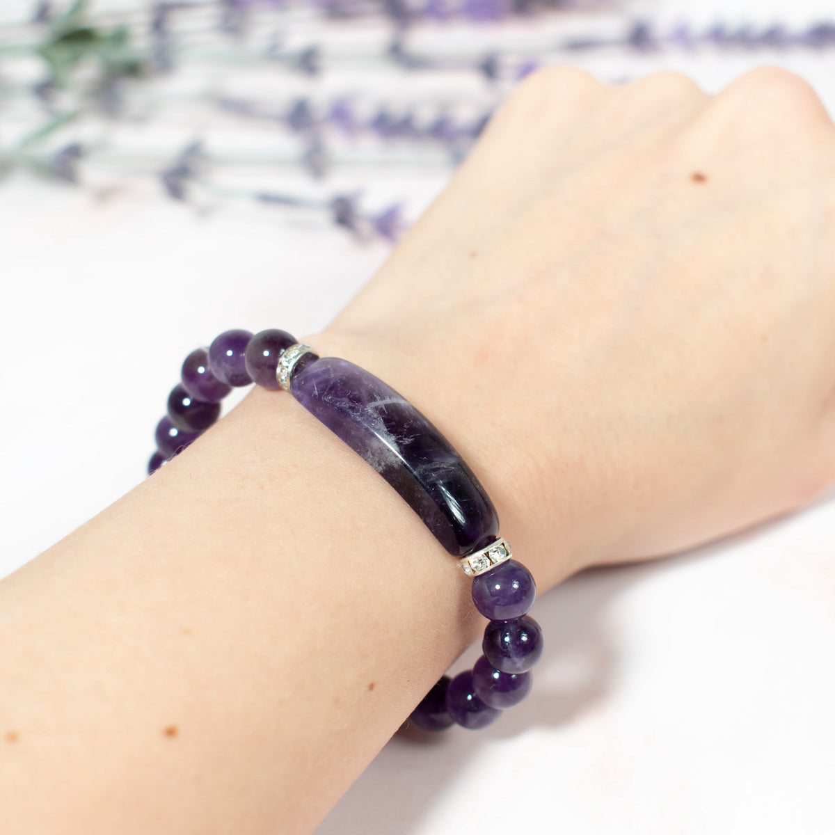 Amethyst Bracelet (Heart Charm)