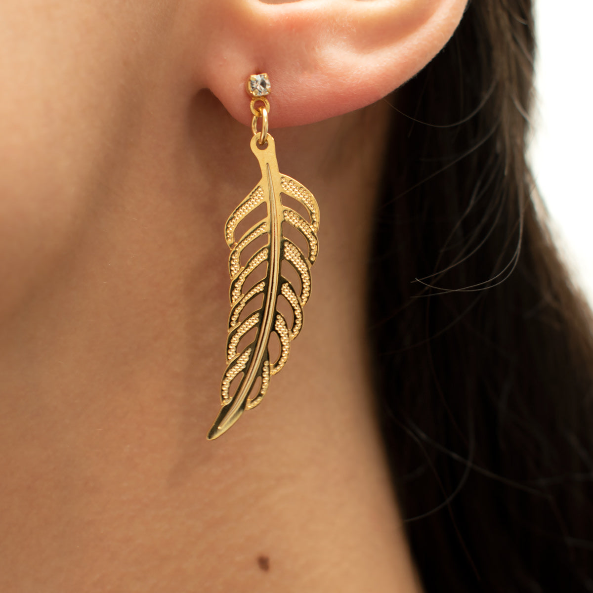 Angel Feather Earrings (Gold)