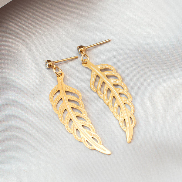 Angel Feather Earrings (Gold)