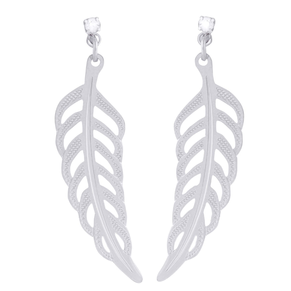 Angel Feather Earrings (Silver)
