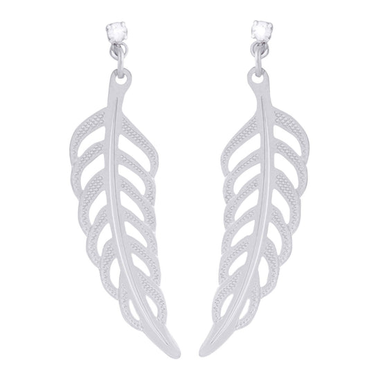 Angel Feather Earrings (Silver)