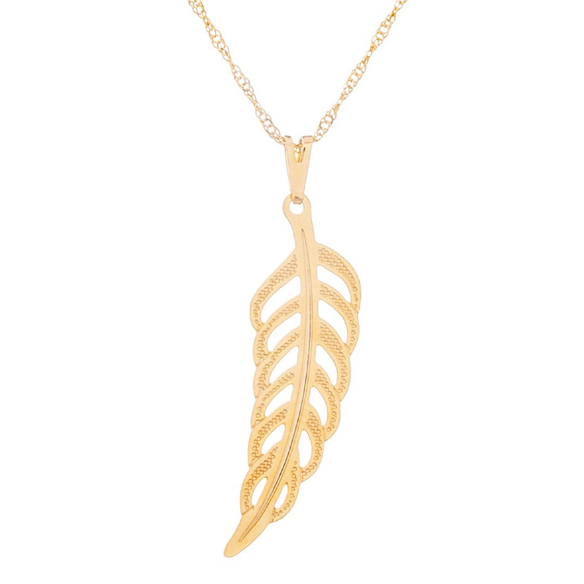 Angel Feather Necklace (Gold)