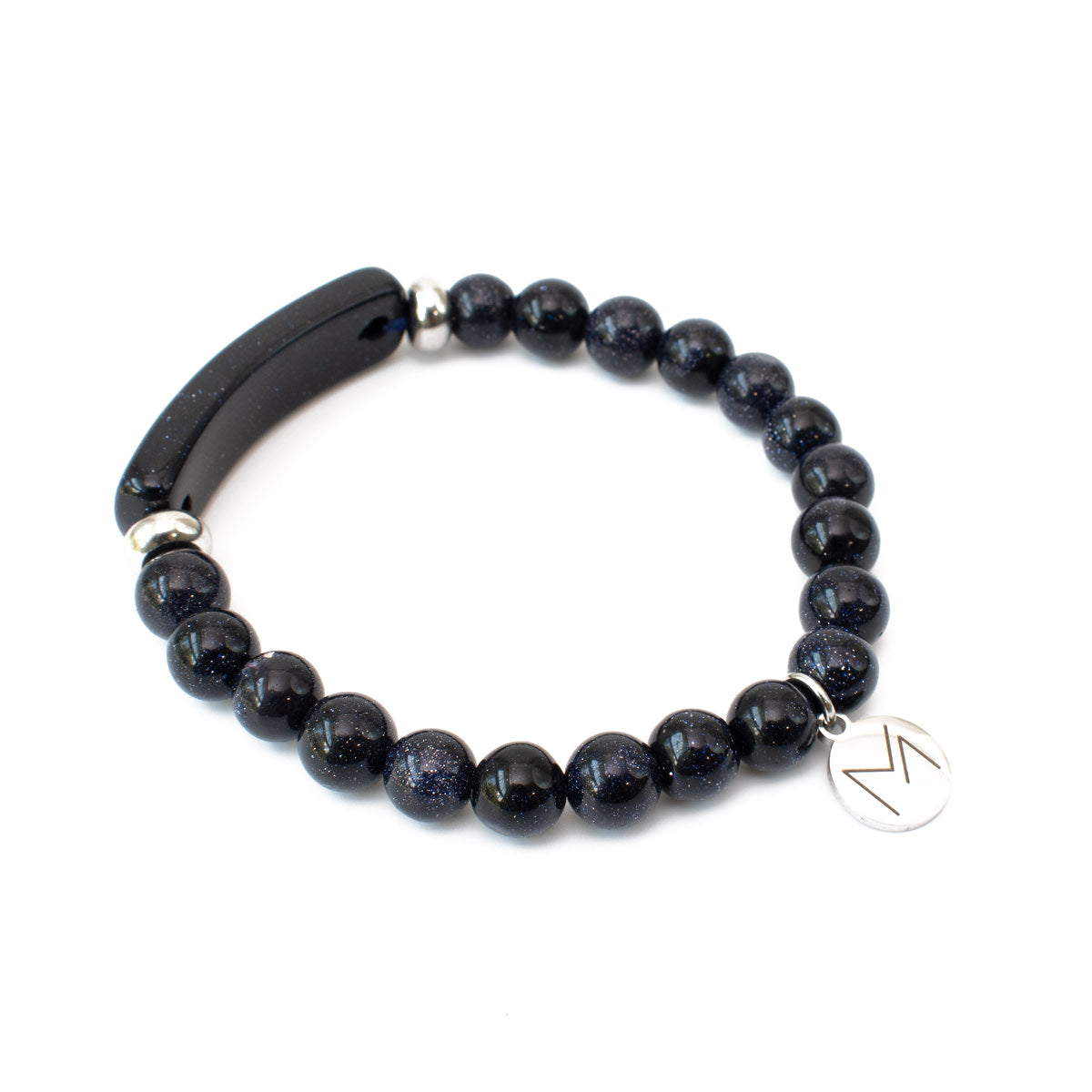 Blue Goldstone Bracelet (Heart Charm)