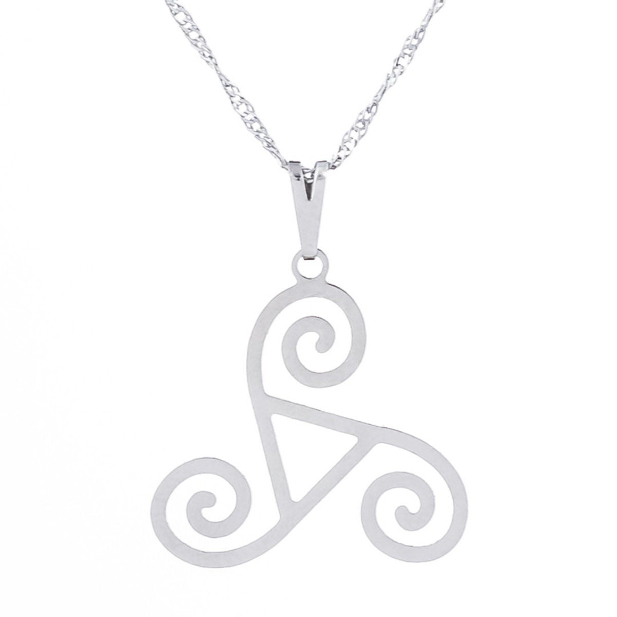 Celtic Spiral Necklace (Silver)