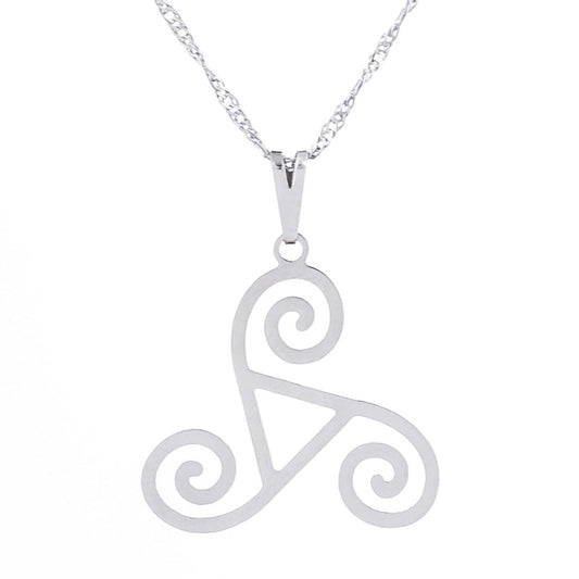 Celtic Spiral Necklace (Silver)