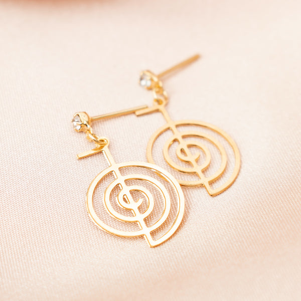 Cho Ku Rei Reiki Symbol Earrings (Gold)