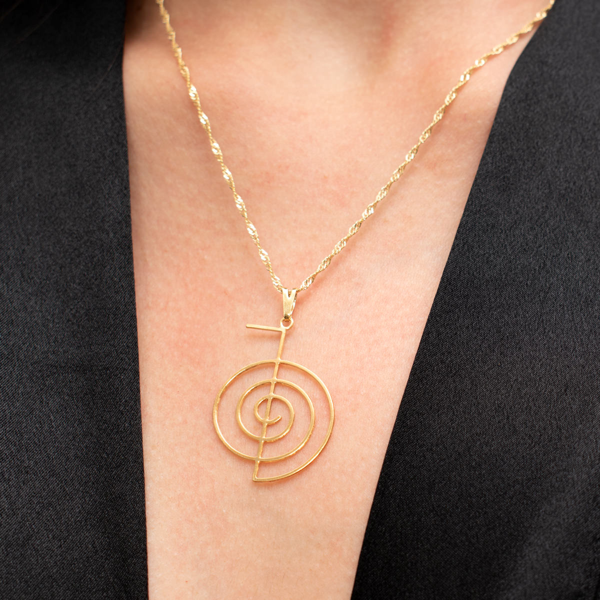 Cho Ku Rei Reiki Symbol Necklace (Gold)