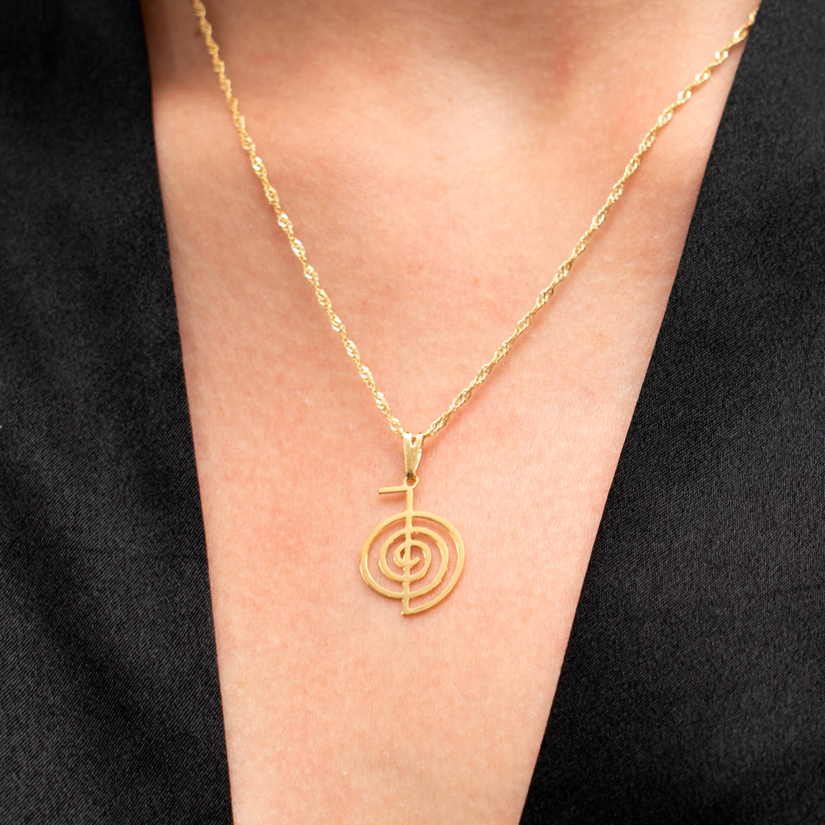 Cho Ku Rei Reiki Symbol Necklace (Gold)