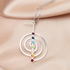 Cho Ku Rei Reiki Symbol & 7 Chakras Necklace (Silver)