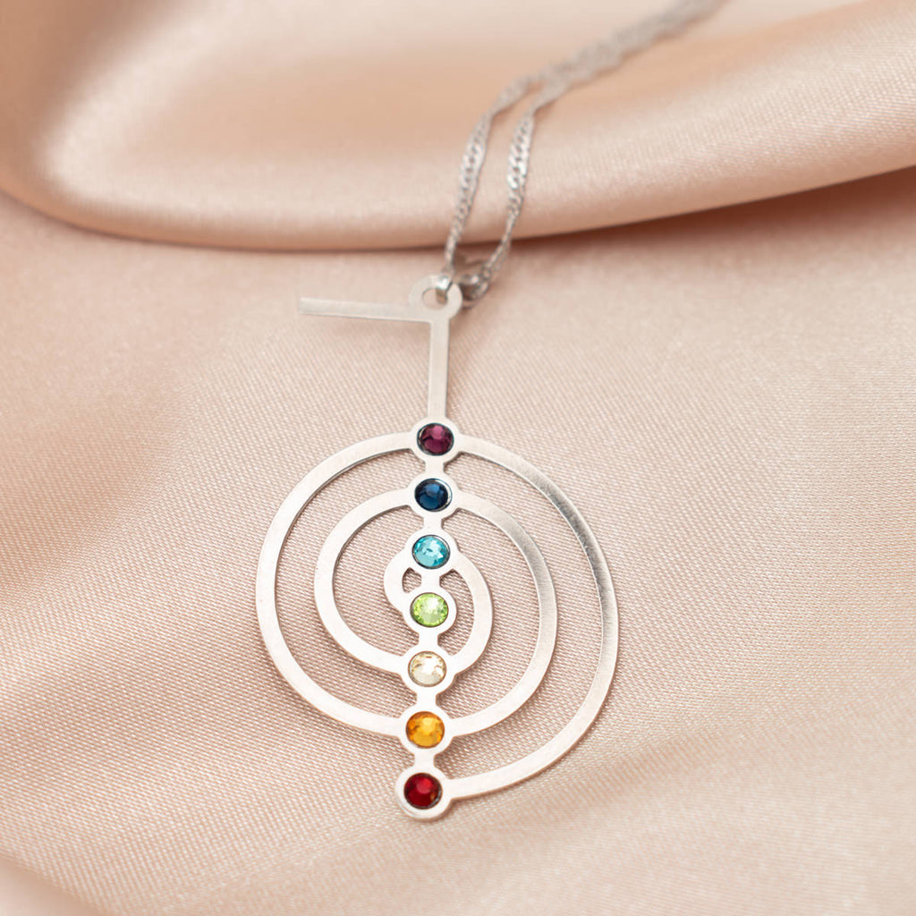 Shop Our 925 Silver Choku Rei Pendant with 7 Chakra Crystal Necklace