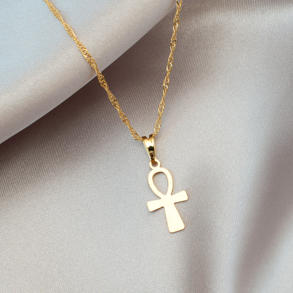 Hip Hop White Gold CZ Micro Ankh Pendant Necklace – Gold Kings