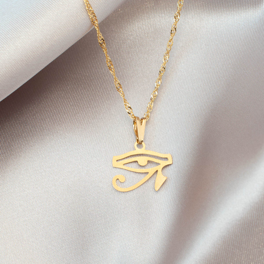 Amazon.com: Eye of Horus Gold Necklace For Women - Healing Crystals Pendant  - /80% Sinai Cooper -Handmade Gifts- Egyptian protection symbols- Evil Eye  Pendant - Valentines Day Gifts - Gift For Her-Yoga. :
