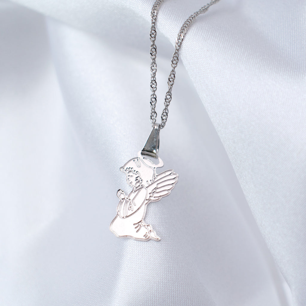 guardian angel wax seal necklace pendant - wax seal jewelry | suegray  jewelry