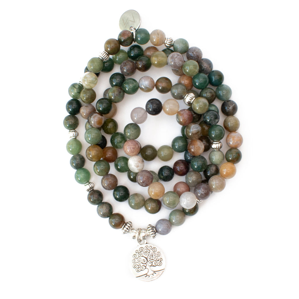 The Tree of Life Mala - Indian Agate