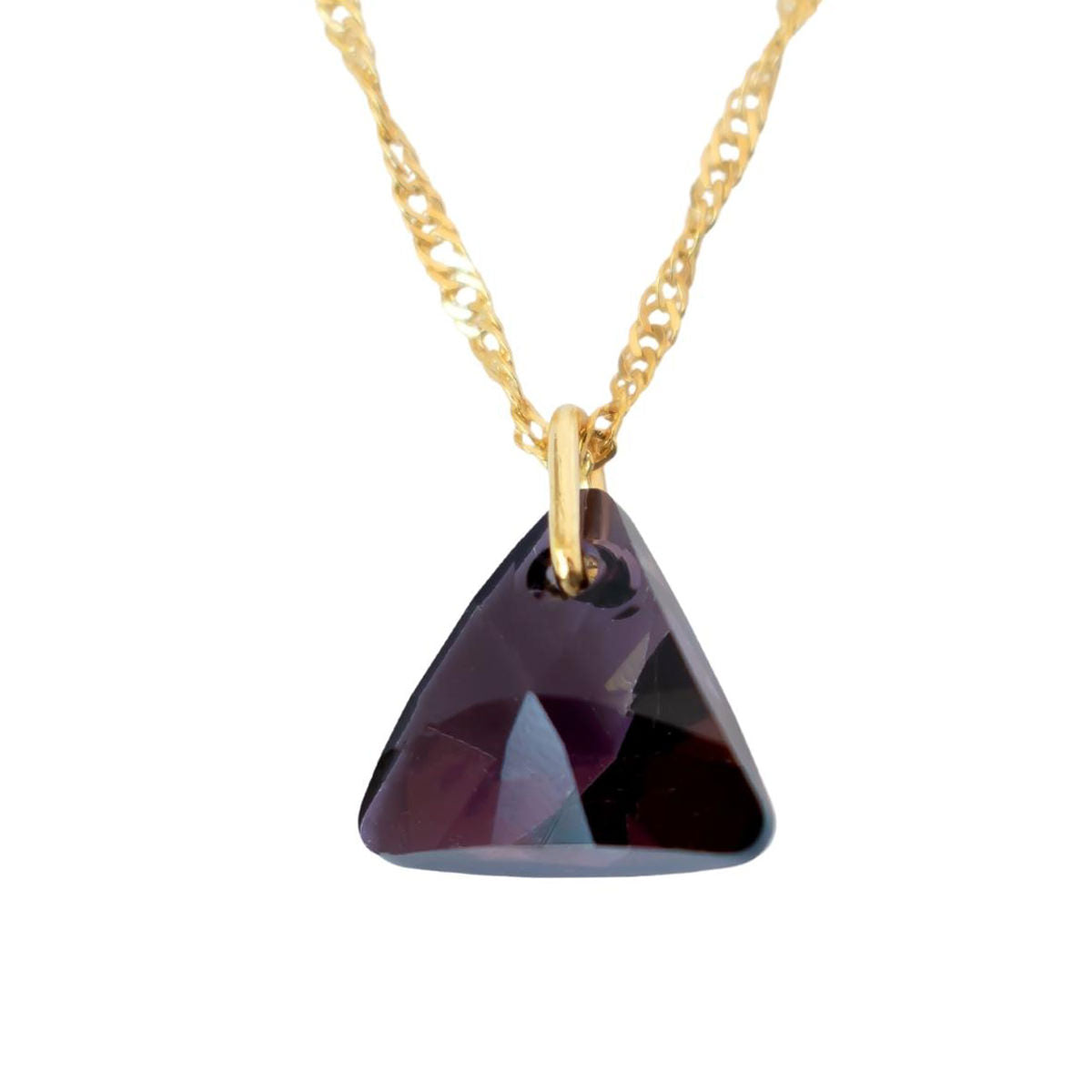 Lilac Shadow Triangle Necklace (Gold)