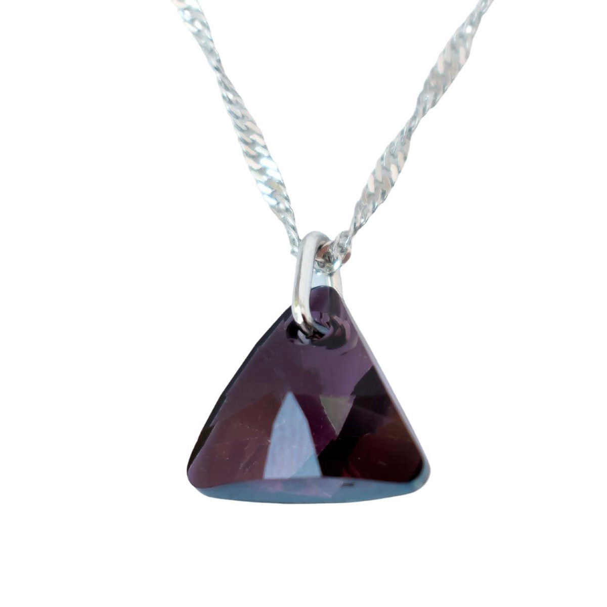 Lilac Shadow Triangle Necklace (Silver)