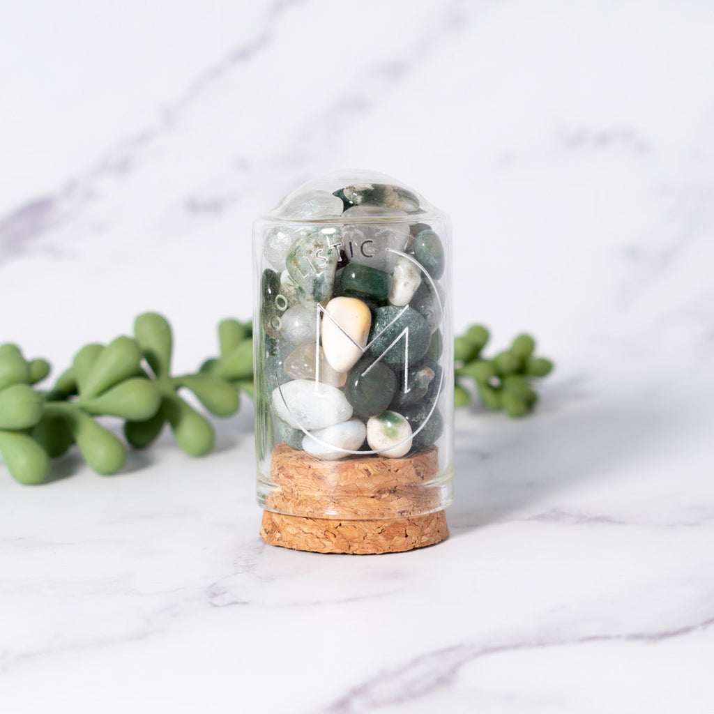 Moss Agate Crystal Wishing Containers
