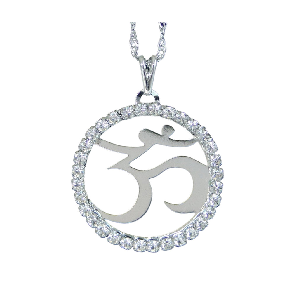 Om Symbol Circle Necklace (Silver)