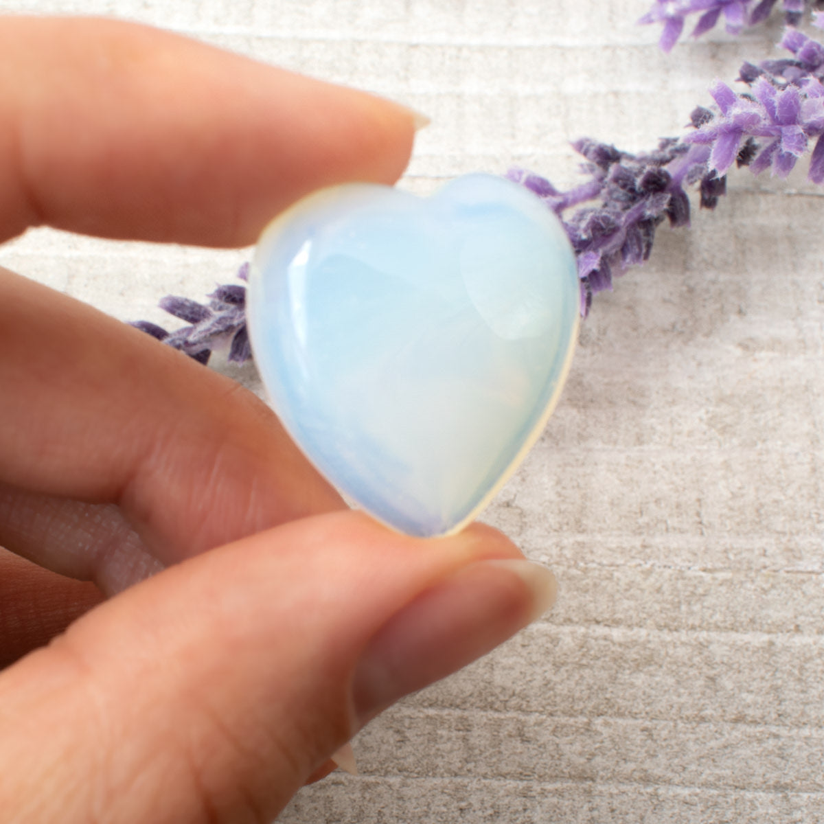 Opalite Flat Back Heart