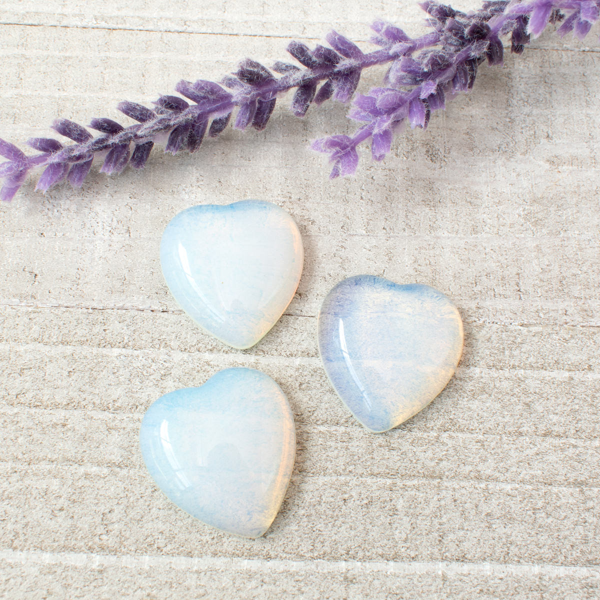 Opalite Flat Back Heart