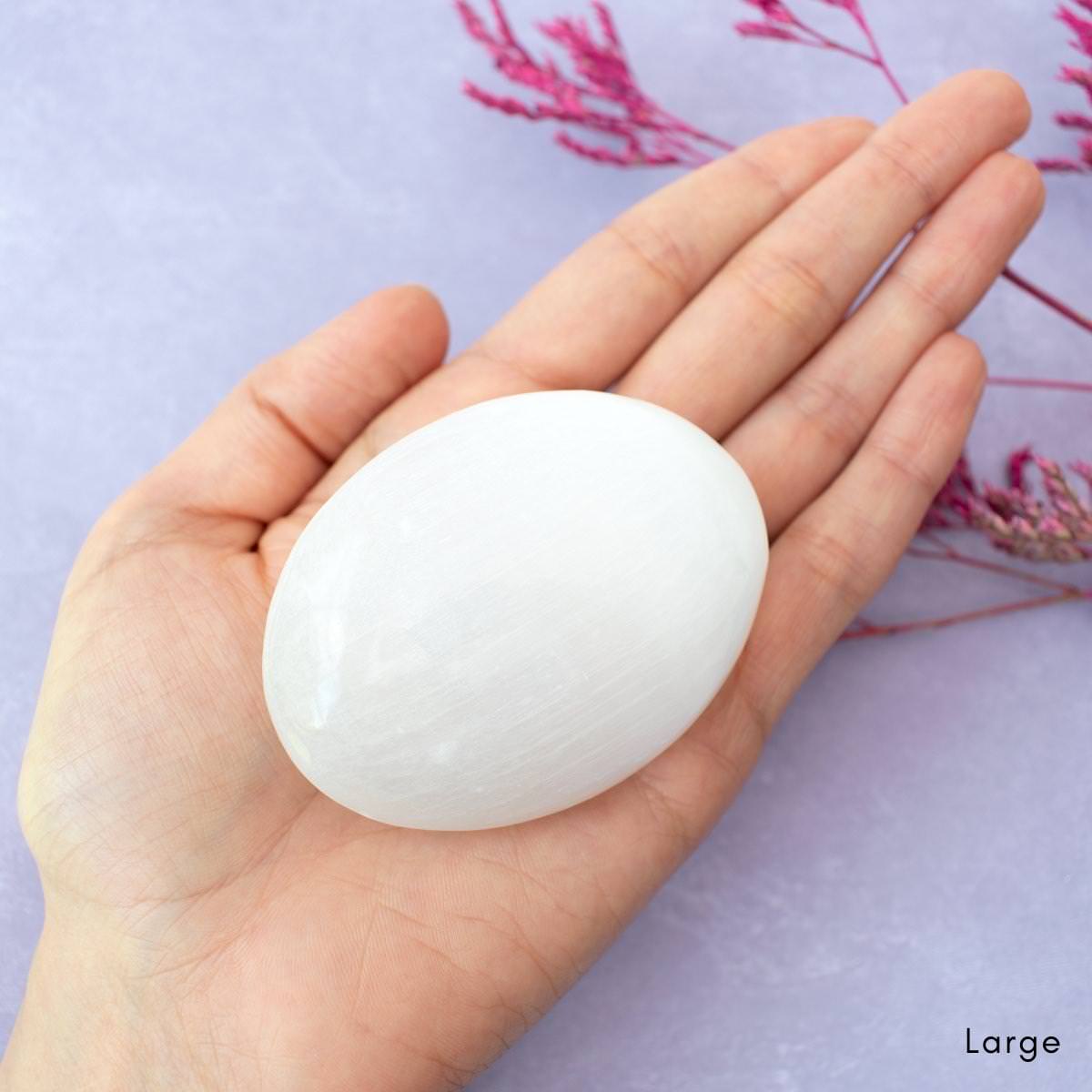 Selenite Palm Stone