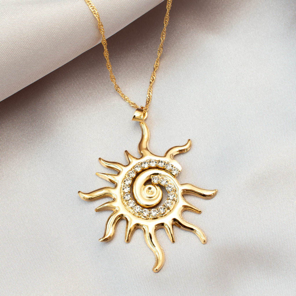 Buy Solid Gold Sun Pendant,14k Gold Sunshine Necklace for Women,real Gold  Charm for Chain, Small Celestial Necklace,sunburst Medallion Necklace  Online in India - Etsy