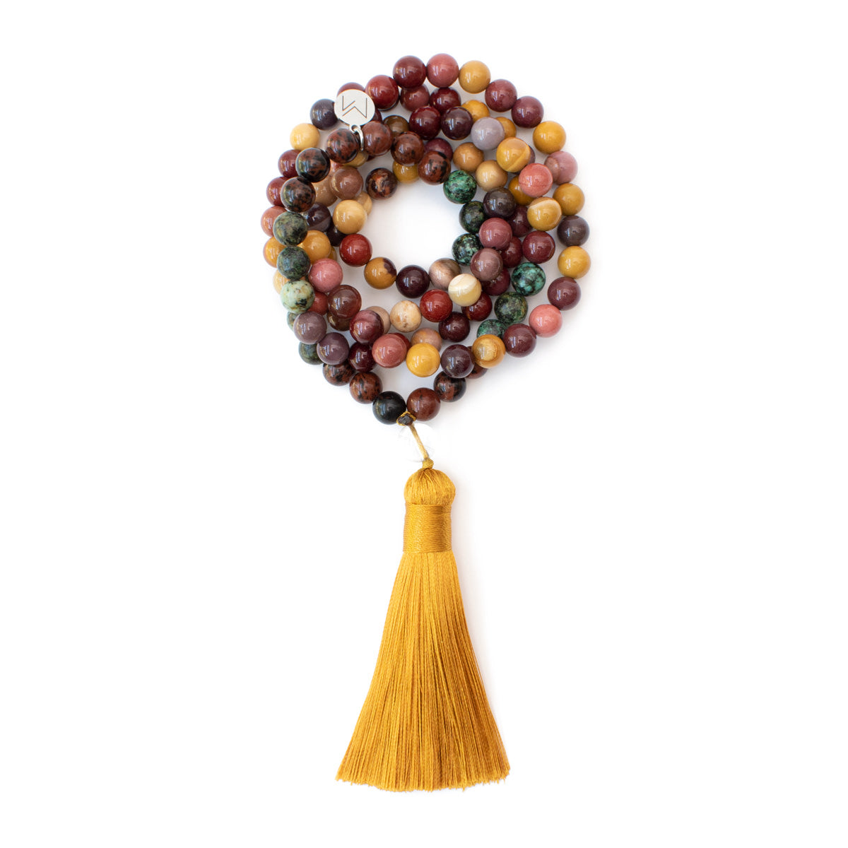 The Autumn Mala - African Turquoise; Mahogany Obsidian and Mookaite Jasper