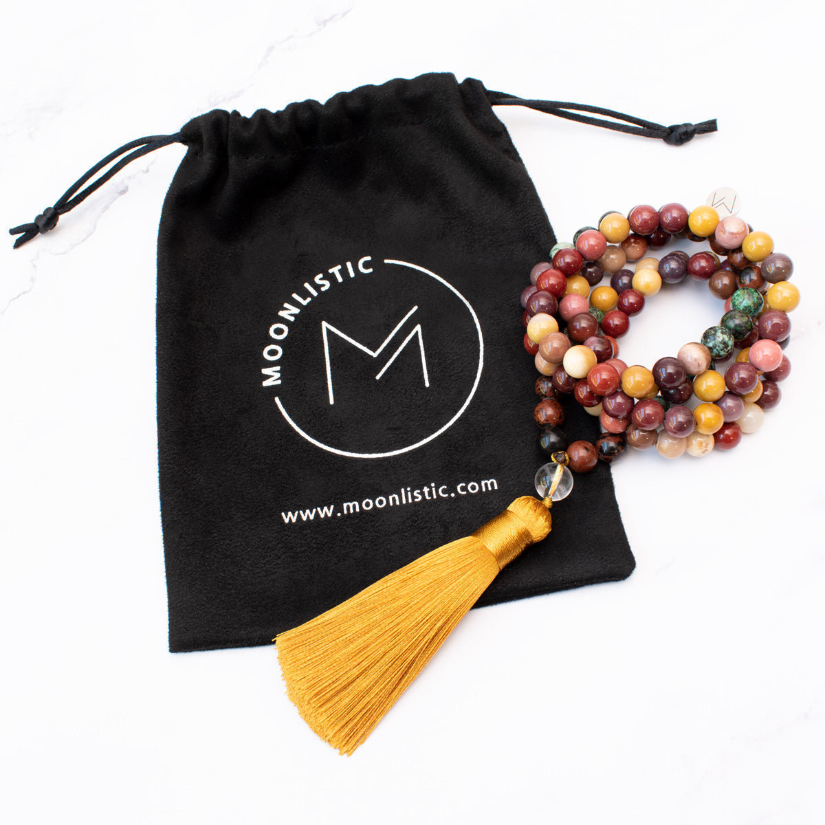 The Autumn Mala - African Turquoise; Mahogany Obsidian and Mookaite Jasper