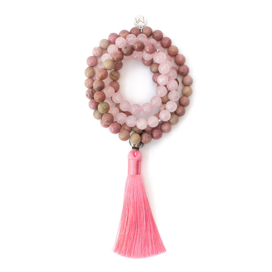 The Divine Mala - Rose Quartz and Rhodochrosite