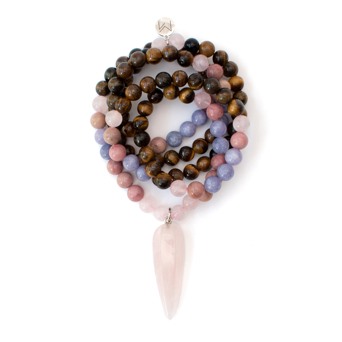 The Dream Mala - Rhodonite, Rose Quartz, Tazanite & Tiger's Eye