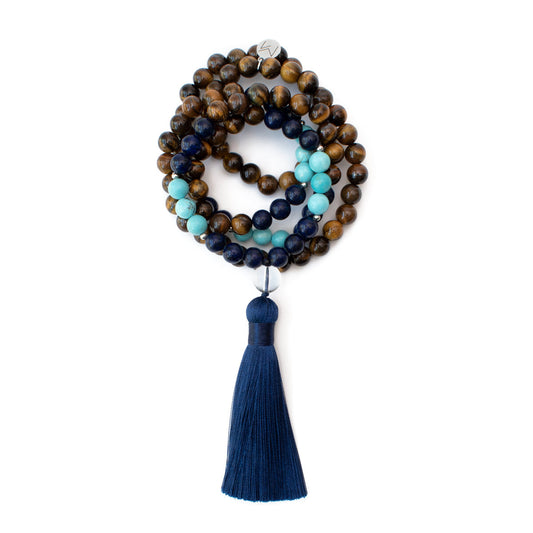 The Universe Mala - Tiger's Eye, Turquoise and Lapis Lazuli