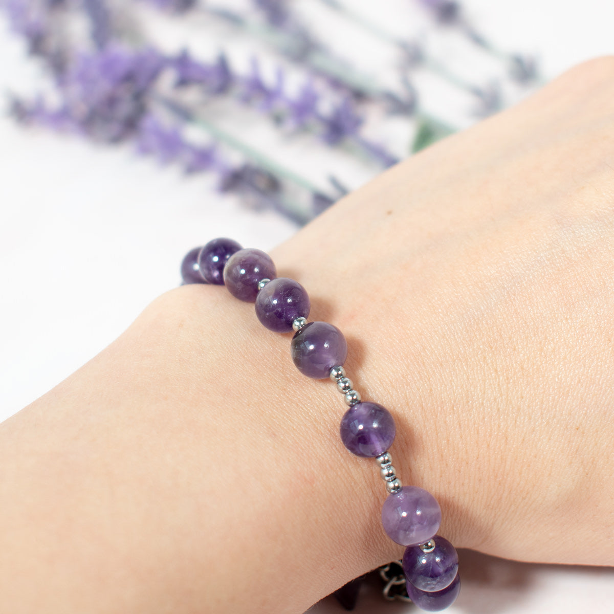 Amethyst Bracelet (Merkaba Charm)