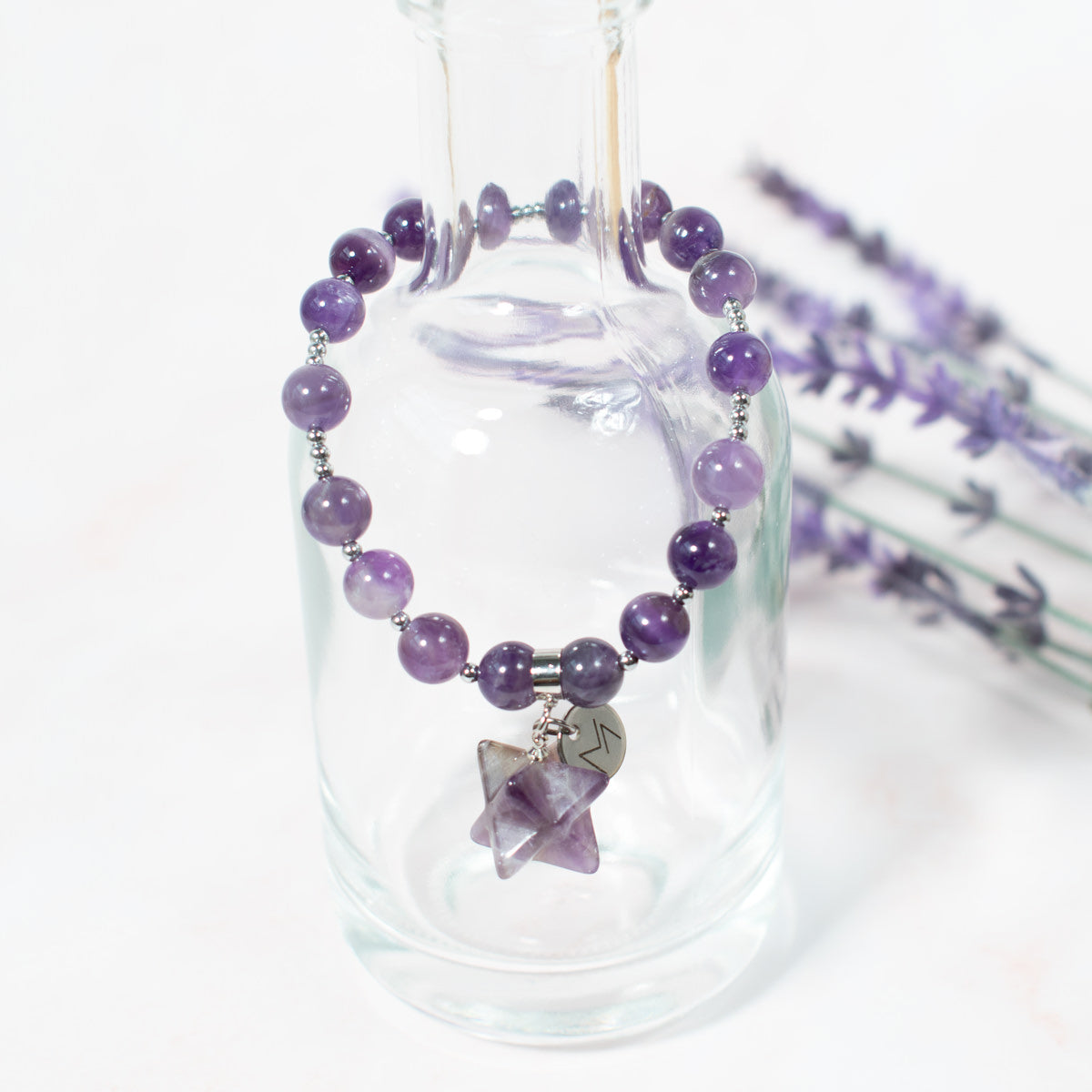 Amethyst Bracelet (Merkaba Charm)