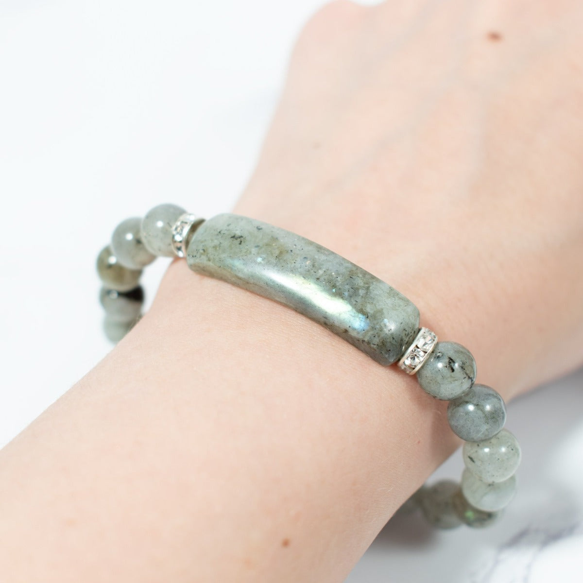 Labradorite Bracelet (Heart Charm)