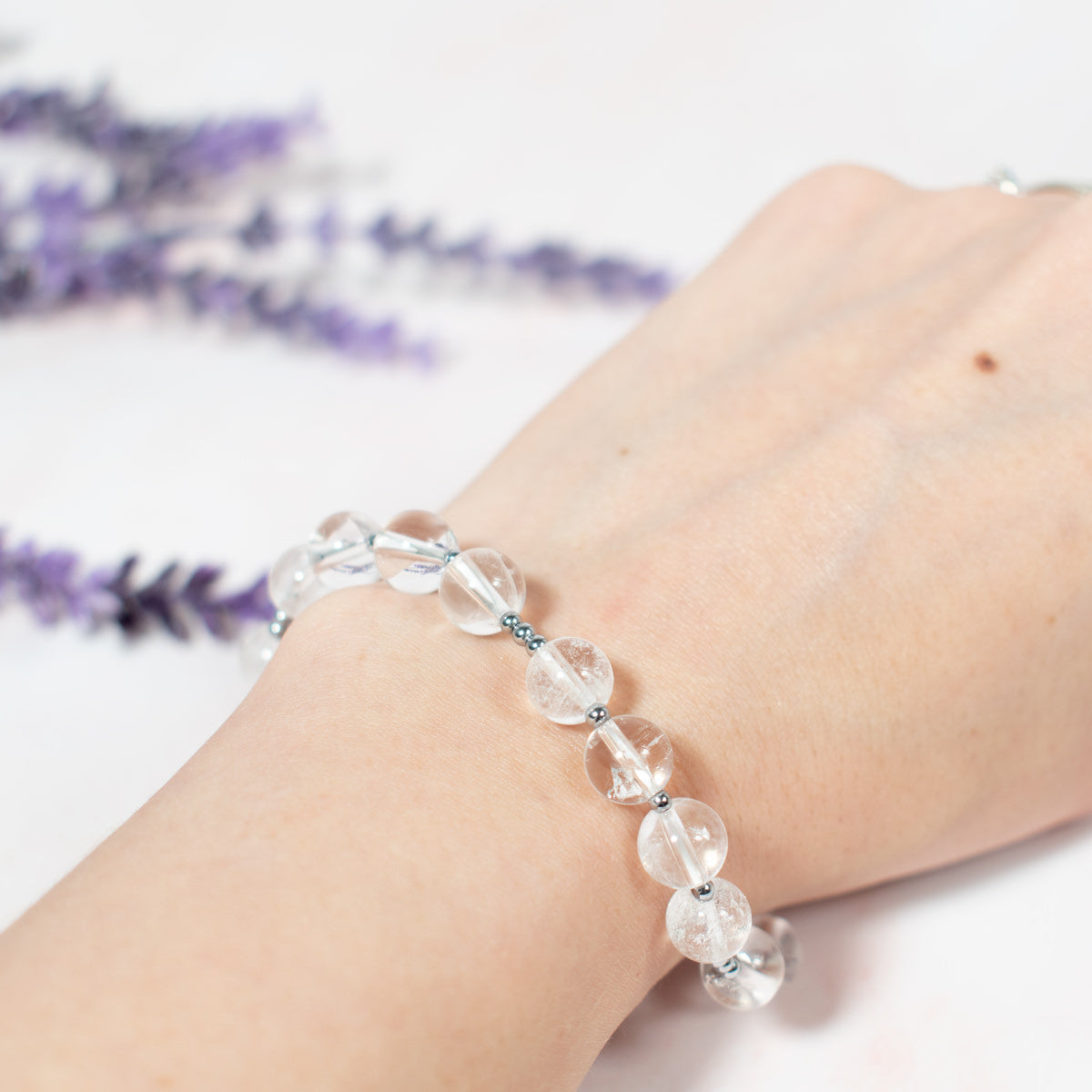 Clear Quartz Bracelet (Merkaba Charm)