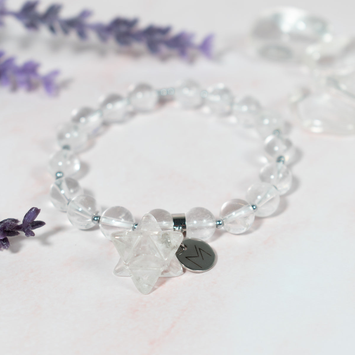Clear Quartz Bracelet (Merkaba Charm)