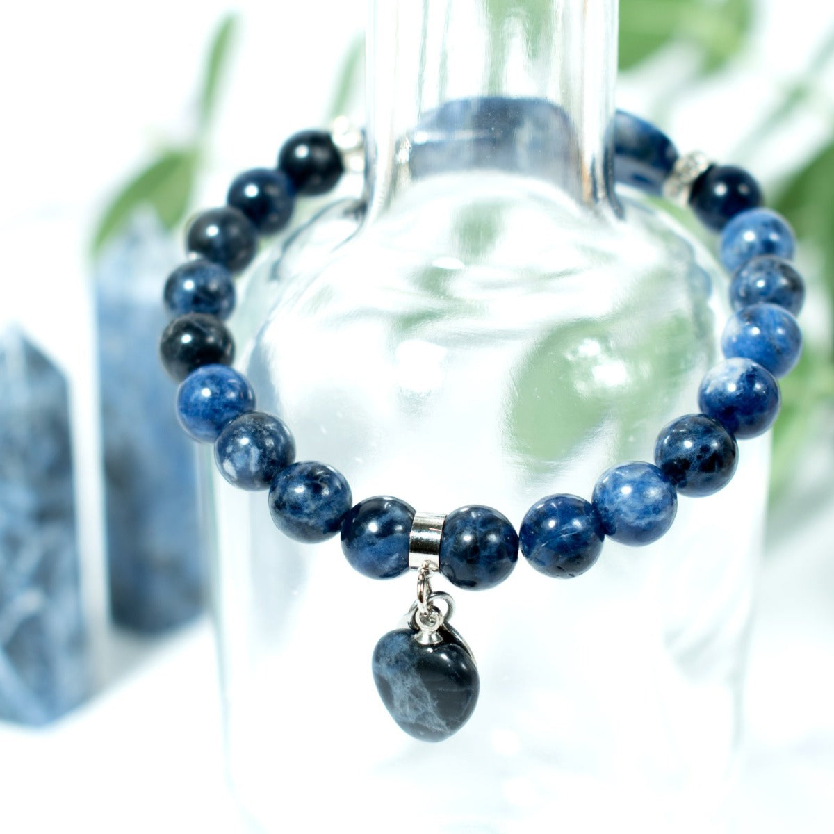 Sodalite Bracelet (Heart Charm)
