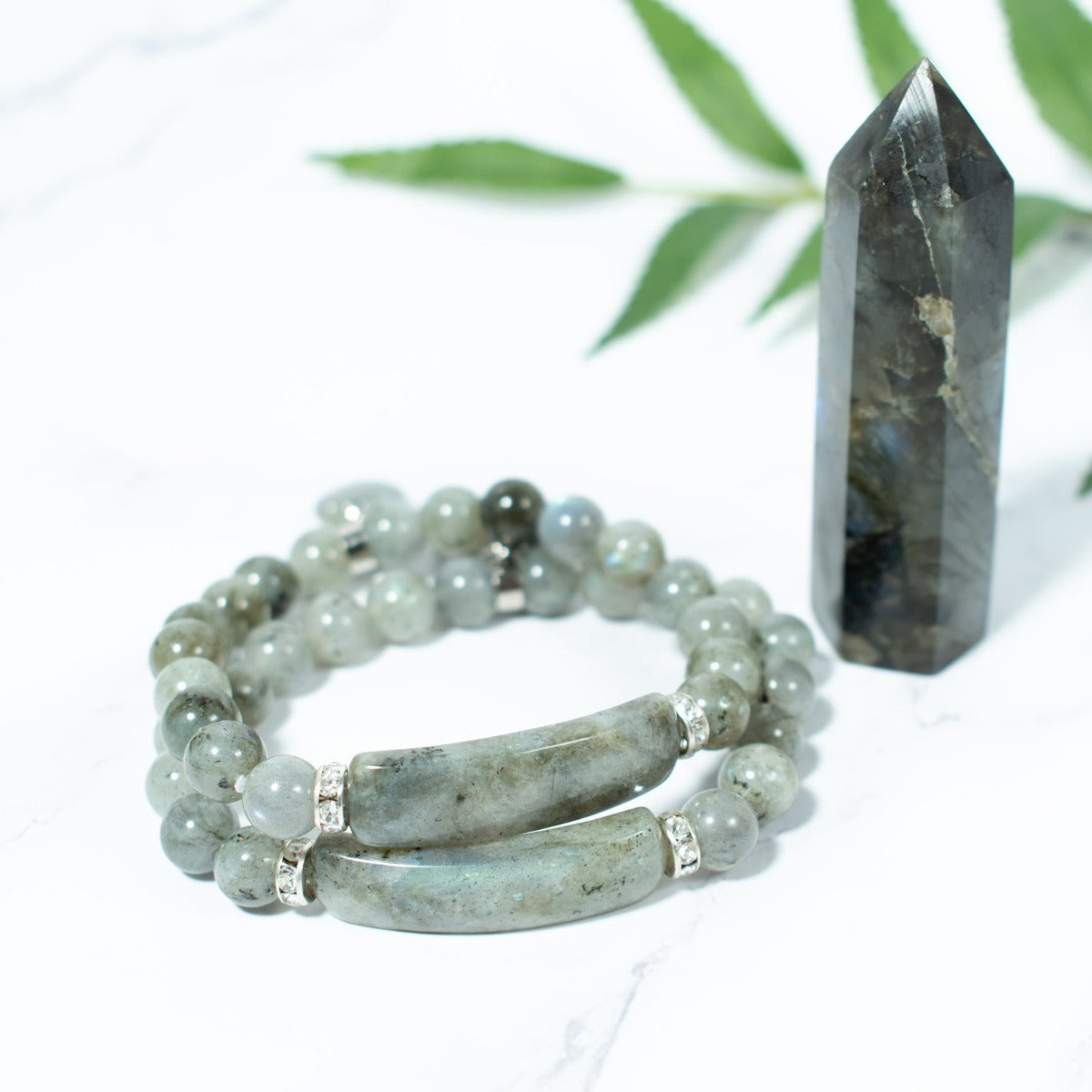 Labradorite Bracelet (Heart Charm)