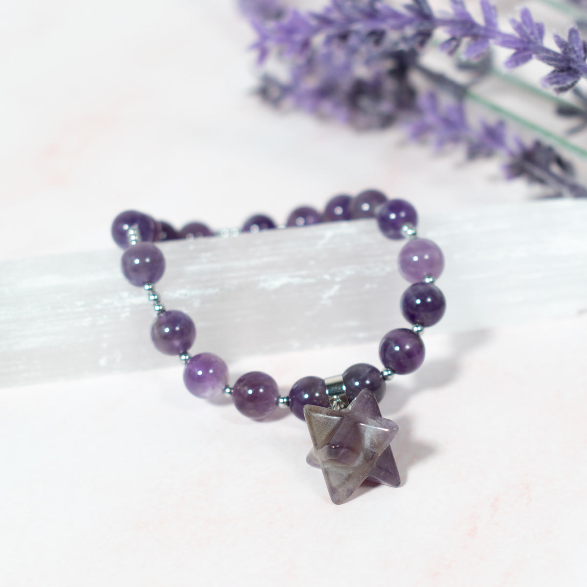 Amethyst Bracelet (Merkaba Charm)