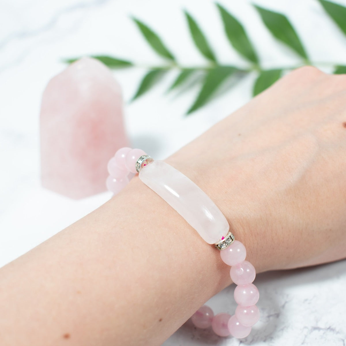 Rose Quartz Bracelet (Heart Charm)