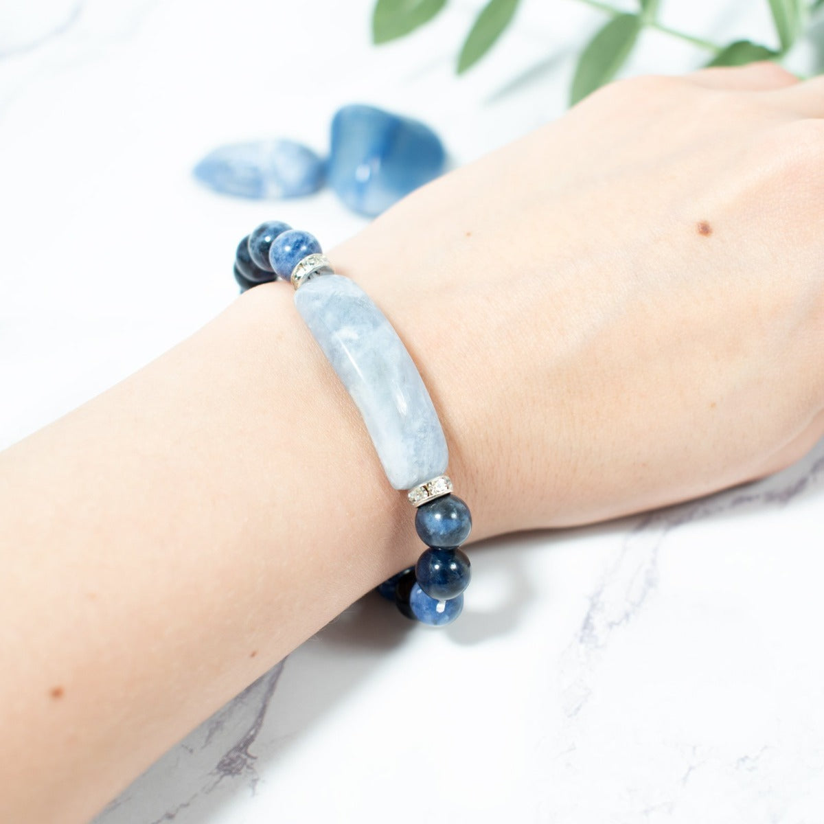 Sodalite Bracelet (Heart Charm)