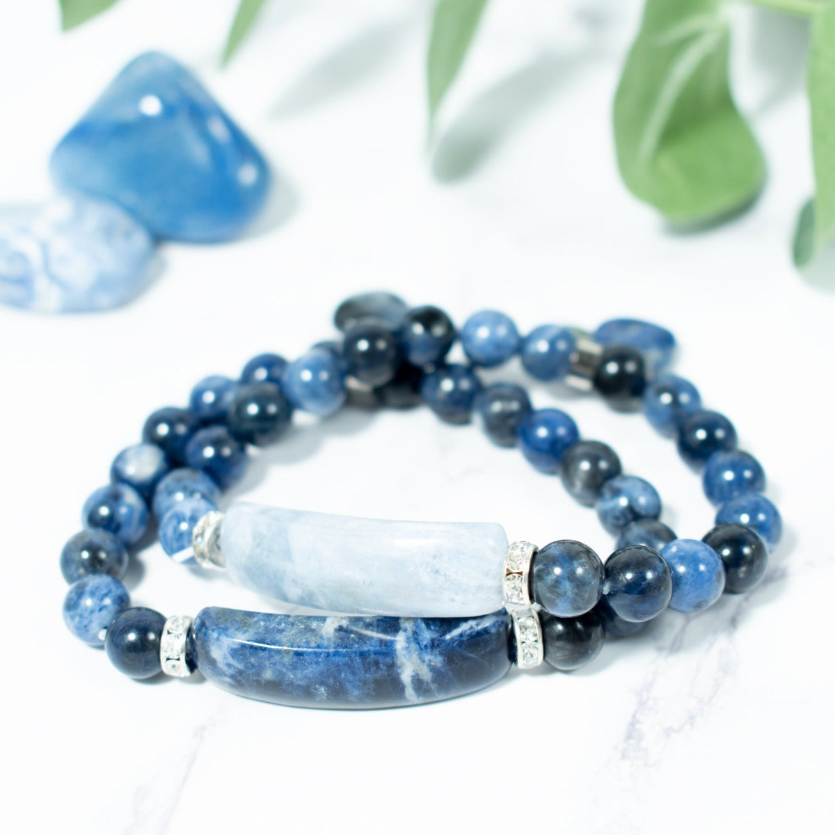 Sodalite Bracelet (Heart Charm)